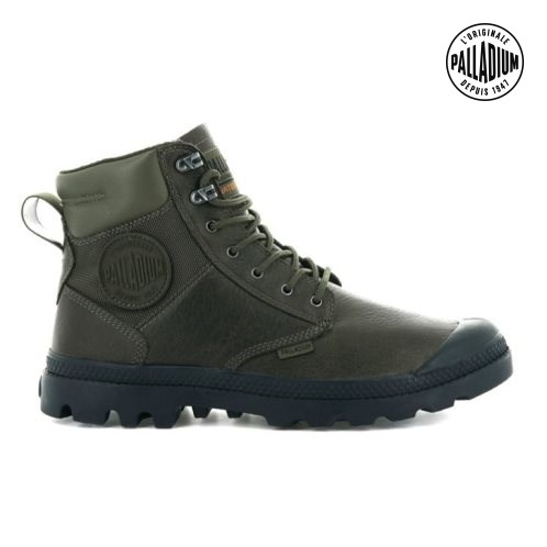 Bottes Palladium Pampa Shield WP+ LTH Femme Vert Olive | FR ZMB312E